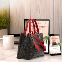 Load image into Gallery viewer, Fingerprint : Genuine cowhide top layer leather handbag woman
