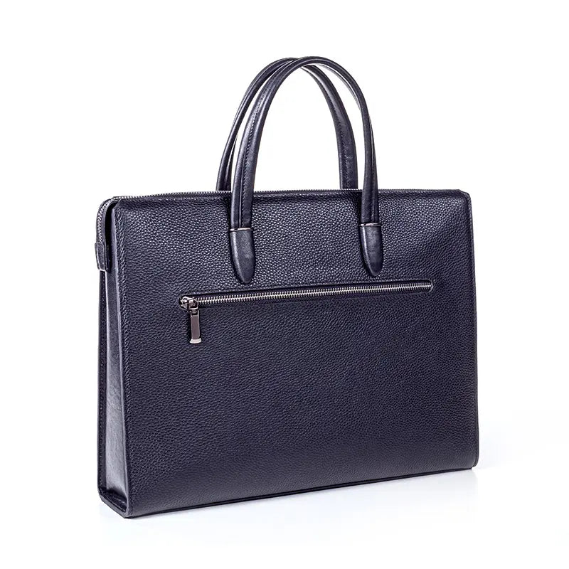 Fingerprint lock: office laptop bags for men. Genuine leather handbag