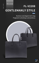 Load image into Gallery viewer, Fingerprint lock: office laptop bags for men. Genuine leather handbag
