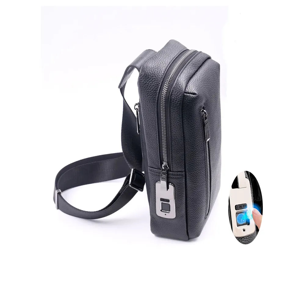 Fingerprint bag: Cross Bag Multi Purpose Single Male ,Crossbody Phone Purse Messenger High Quality Mini Men Shoulder Bags