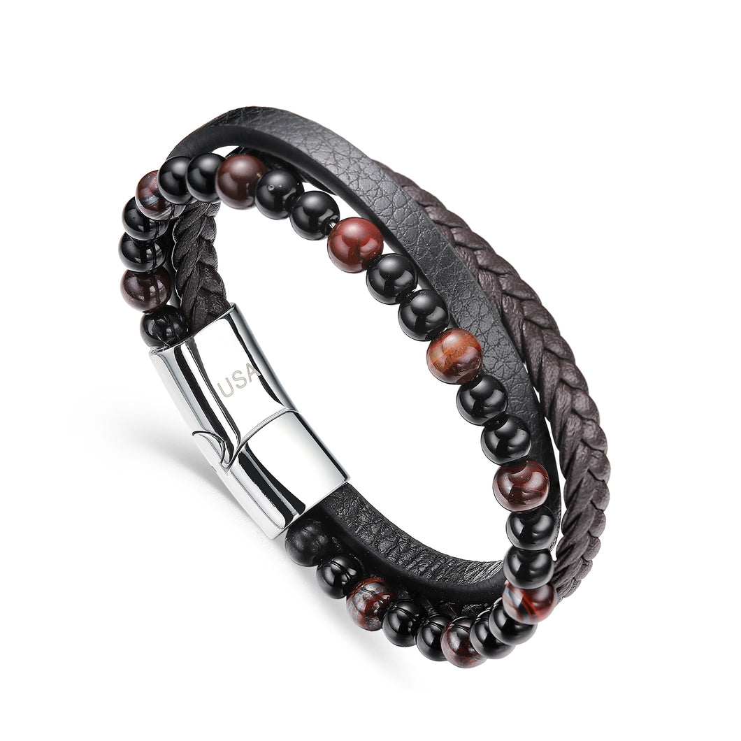 Luxury bracelet: B.S for men Brown(3)