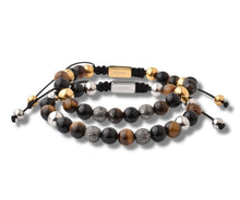 Load image into Gallery viewer, Luxury Bracelet :Tiger Eye Gold/Silver Bead
