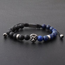 Load image into Gallery viewer, Luxury Bracelet -   Lion Head Stretchable Unisex Matt onyx Bracelet
