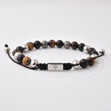 Load image into Gallery viewer, Luxury Bracelet :Tiger Eye Gold/Silver Bead
