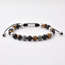 Load image into Gallery viewer, Luxury Bracelet :Tiger Eye Gold/Silver Bead
