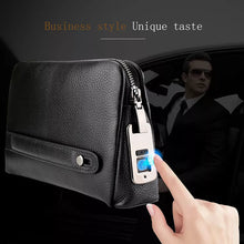 Load image into Gallery viewer, Fingerprint lock: Genuine cowhide top layer leather handbag
