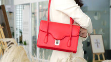 Load image into Gallery viewer, Limited Edition: Genuine cowhide top layer leather handbag Fingerprint lock
